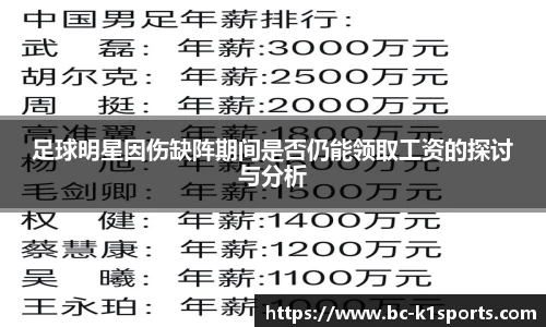 足球明星因伤缺阵期间是否仍能领取工资的探讨与分析